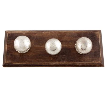 Silver Dome Murcary Glass Wooden Hook 